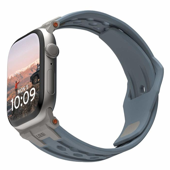 UAG Apple Watch 49/45/44/42 Monarch Strap - Cloud Blue/Titanium
