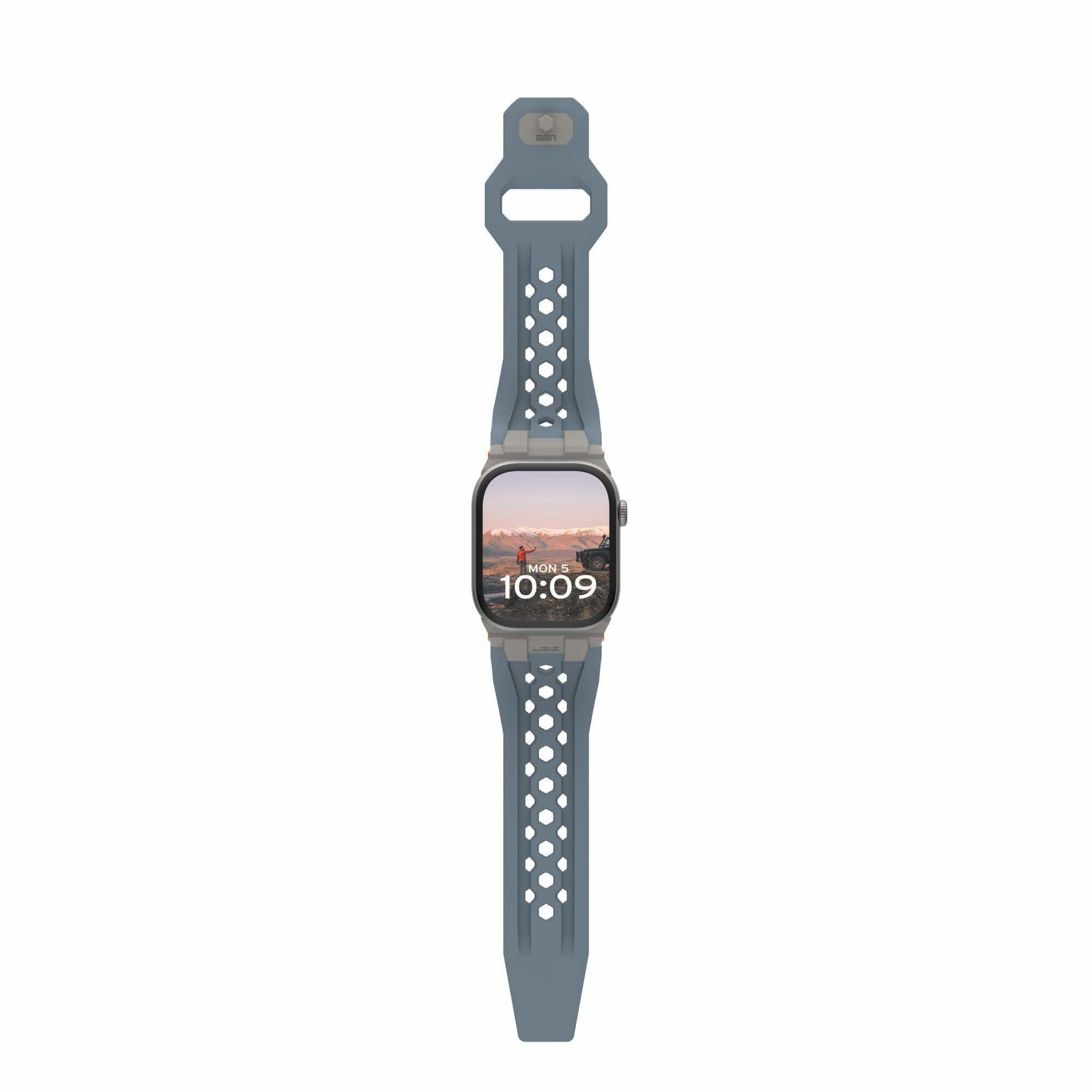 UAG Apple Watch 49/45/44/42 Monarch Strap - Cloud Blue/Titanium