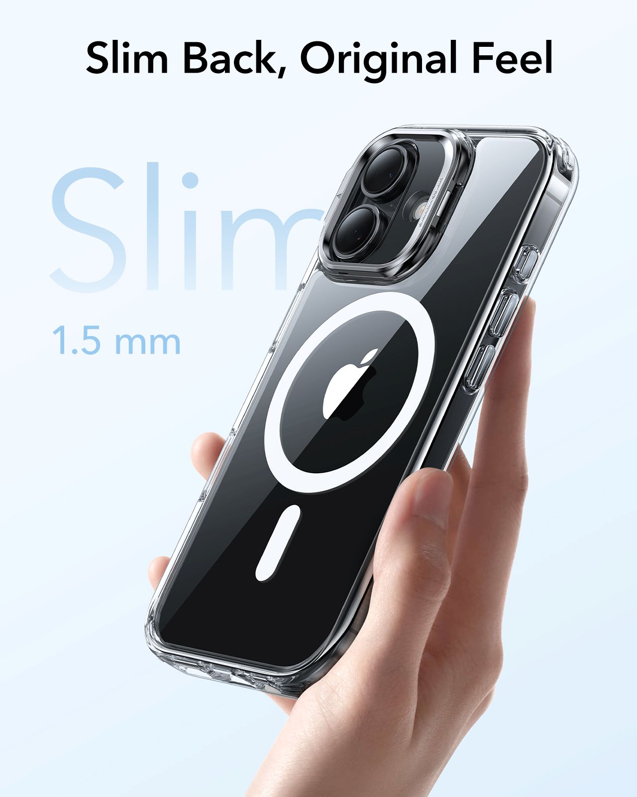 ESR iPhone 17 HaloLock Classic Hybrid Case with Stash Stand (Camera Control Button) Case