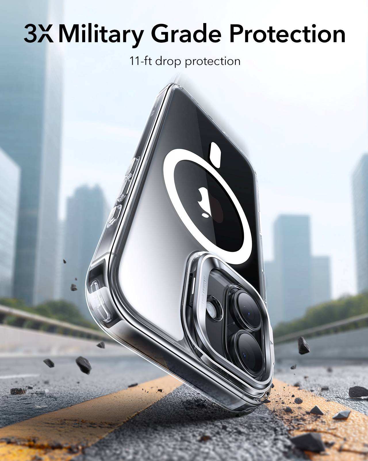 ESR iPhone 17 HaloLock Classic Hybrid Case with Stash Stand (Camera Control Button) Case