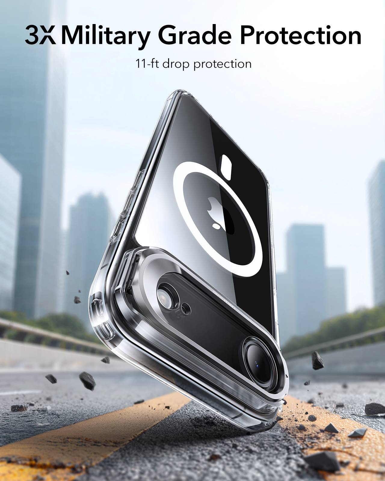 ESR iPhone 17 Air HaloLock Classic Hybrid Case with Stash Stand (Camera Control Button) Case