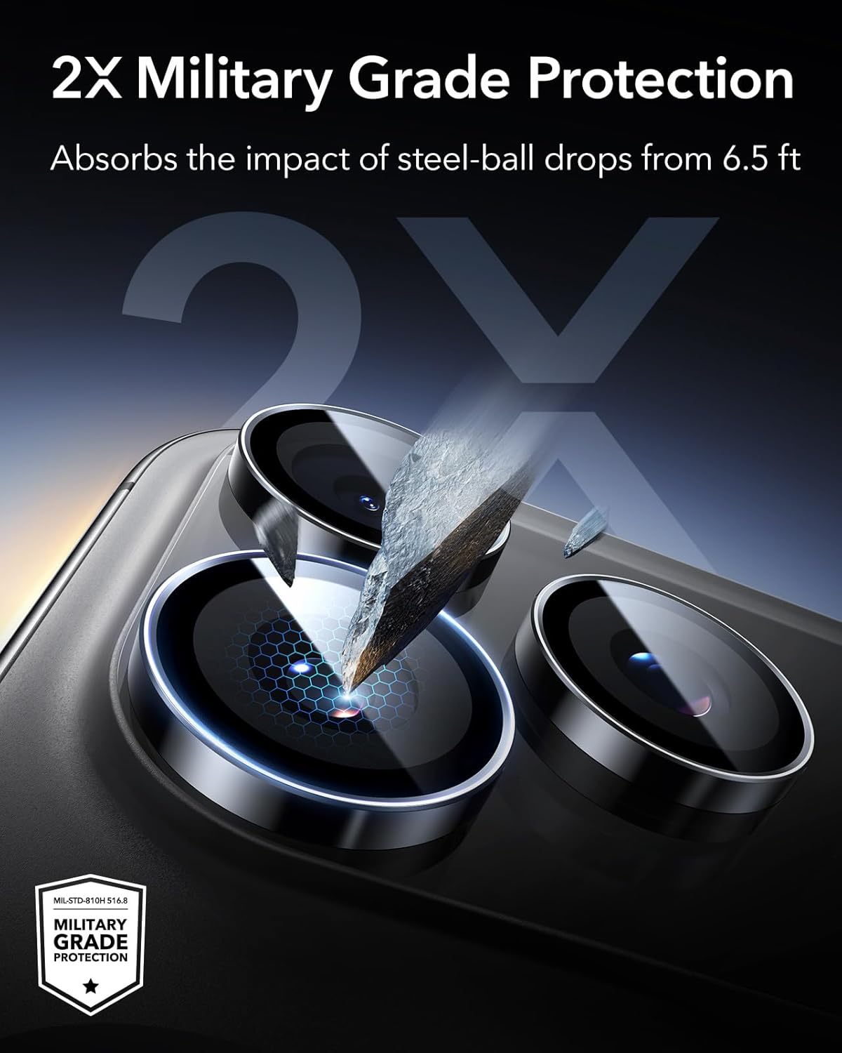 ESR iPhone 17/16/15/14 Pro/Pro Max Armorite Camera Lens Protector