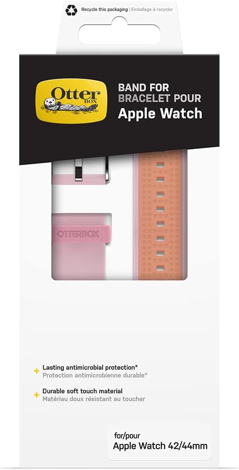 OtterBox All Day Watch Band for Apple Watch 44/45/46mm, Replacement Durable Soft Touch Silicone Strap for Apple Watch - Pink
