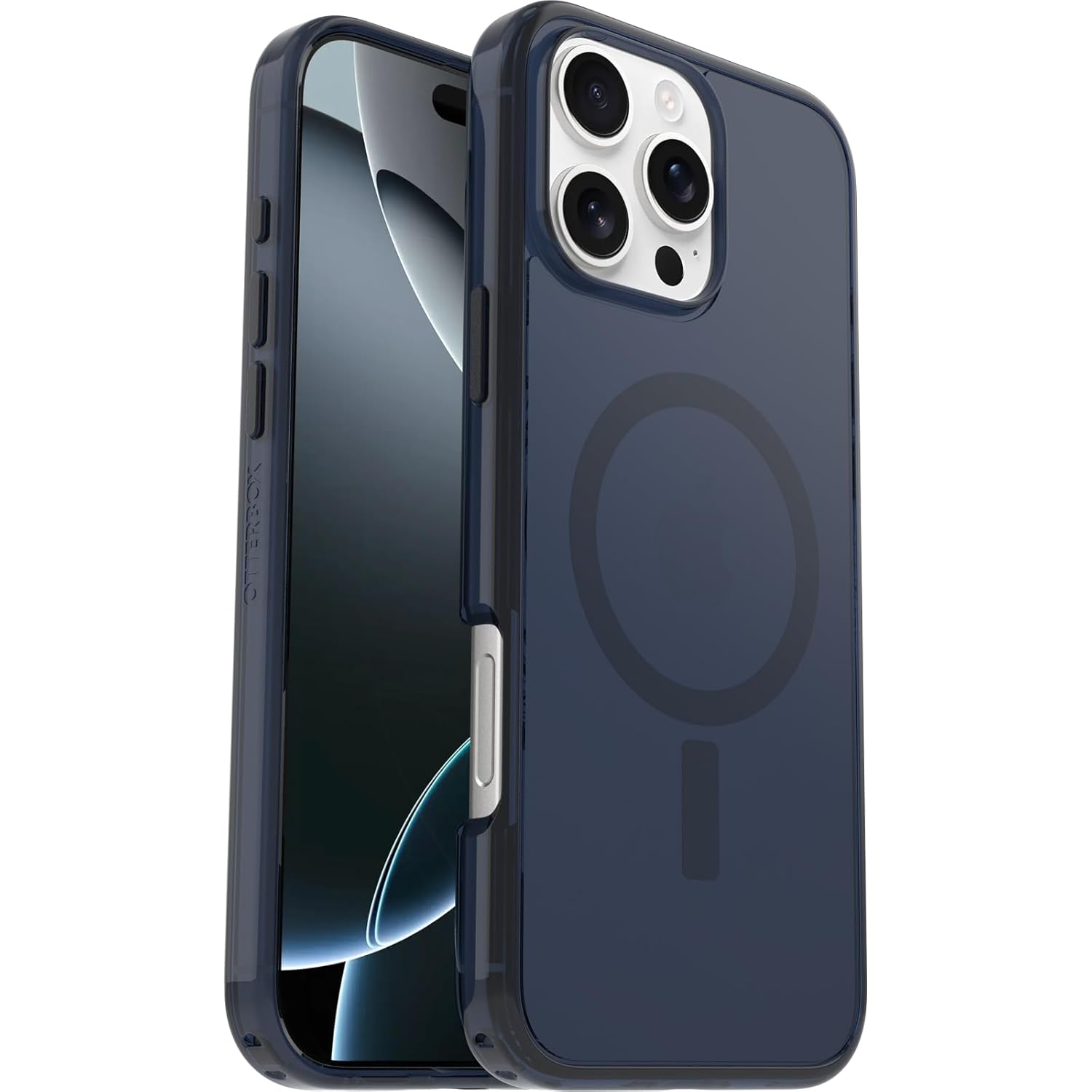 OtterBox Symmetry Series Clear MagSafe Case for iPhone 16 Pro Max, Shockproof, Drop Proof, Protective Thin Case, 3X Tested to Military Standard, Clear/Blue