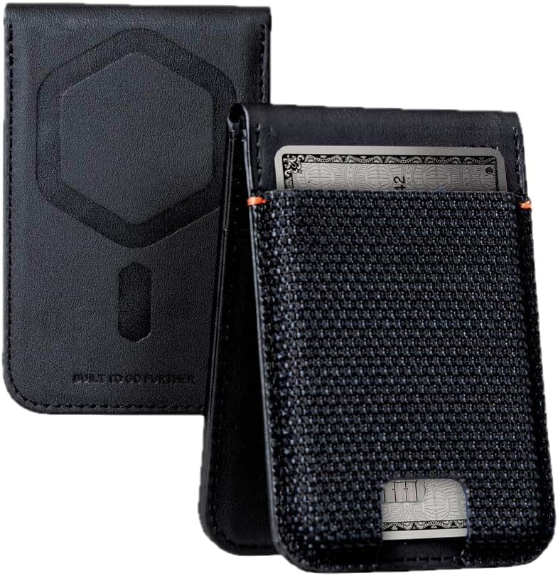 URBAN ARMOR GEAR UAG Slim Wallet Kevlar Black 6 Cards Holder with Kickstand RFID Blocking, Metropolis Magnetic Wallet Compatible with MagSafe for iPhone, Galaxy