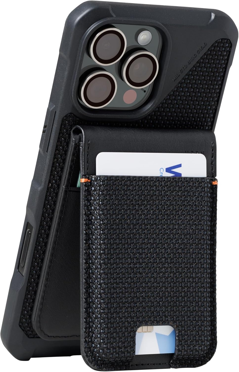 URBAN ARMOR GEAR UAG Slim Wallet Kevlar Black 6 Cards Holder with Kickstand RFID Blocking, Metropolis Magnetic Wallet Compatible with MagSafe for iPhone, Galaxy