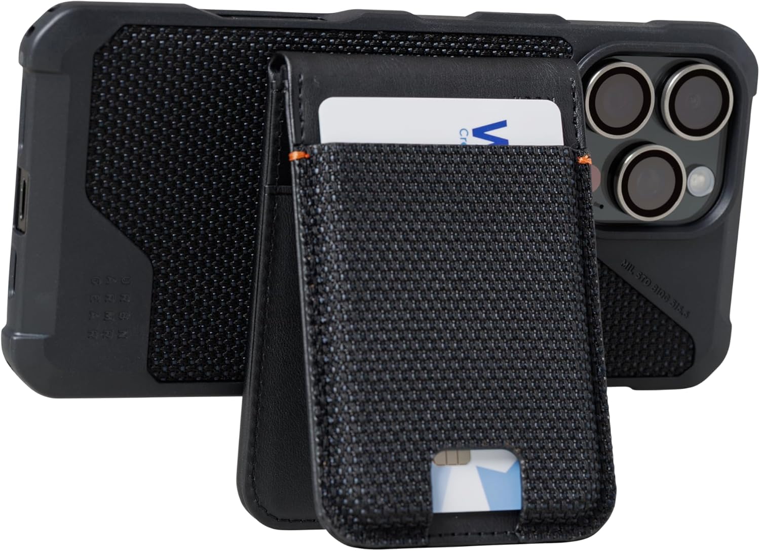 URBAN ARMOR GEAR UAG Slim Wallet Kevlar Black 6 Cards Holder with Kickstand RFID Blocking, Metropolis Magnetic Wallet Compatible with MagSafe for iPhone, Galaxy