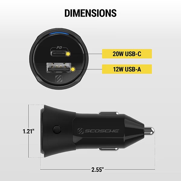 Scosche FoundIT&trade; Pro Finder - 32W USB-C&reg;/ USB-A&reg; Charger & Locator for Android & iOS