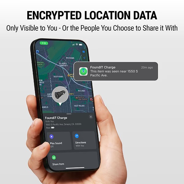 Scosche FoundIT&trade; Pro Finder - 32W USB-C&reg;/ USB-A&reg; Charger & Locator for Android & iOS