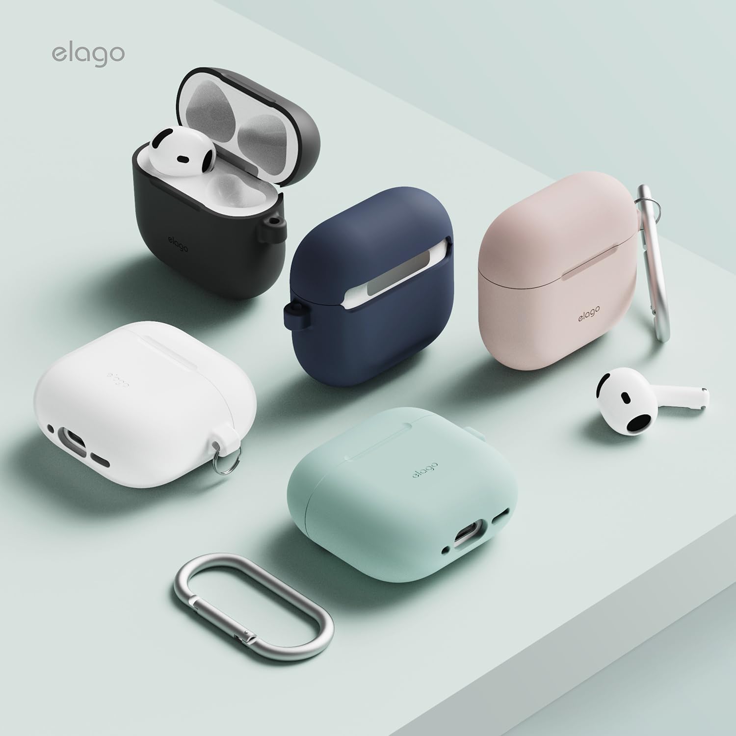 Elago AirPods 4 Silicone Hang case - Sand Pink