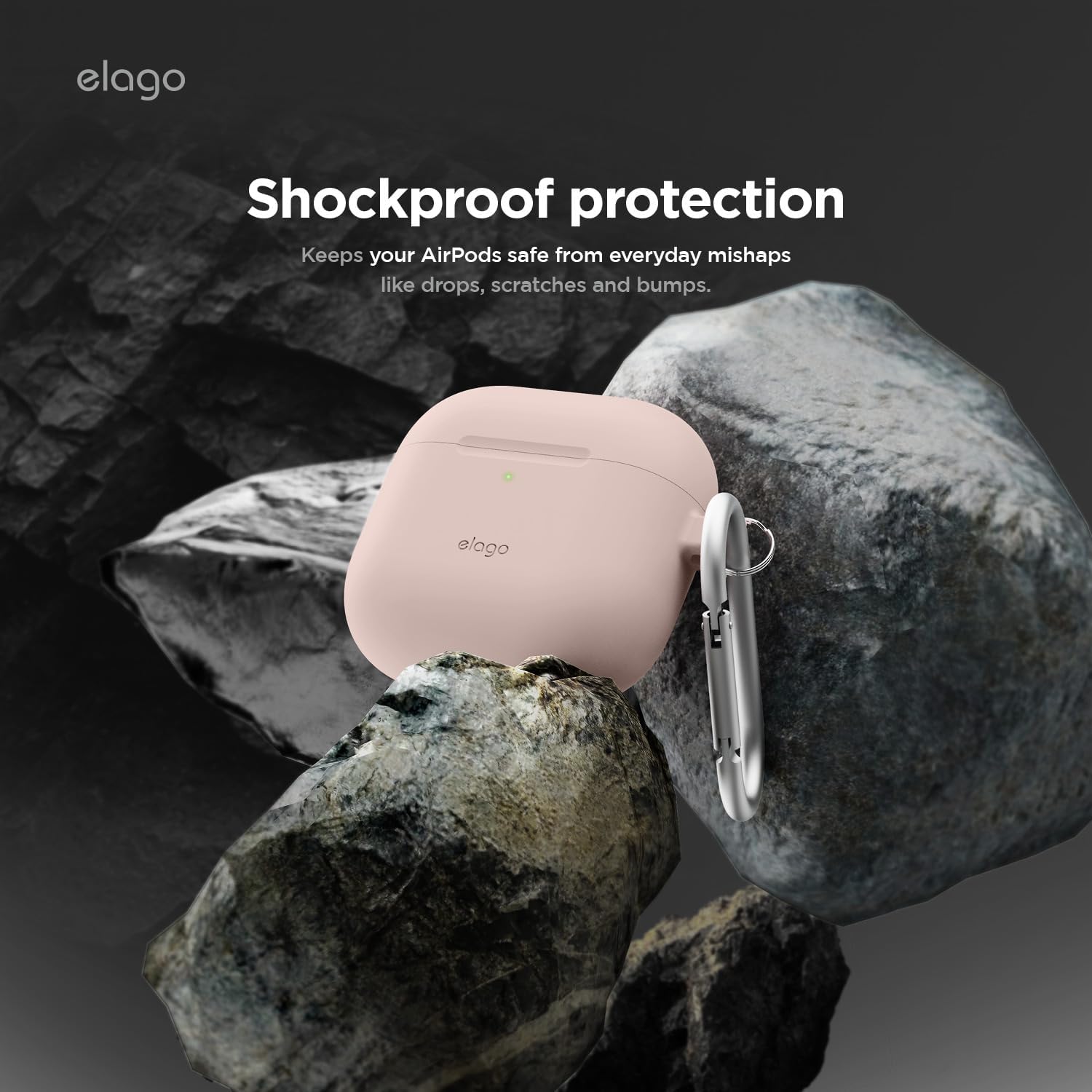 Elago AirPods 4 Silicone Hang case - Sand Pink