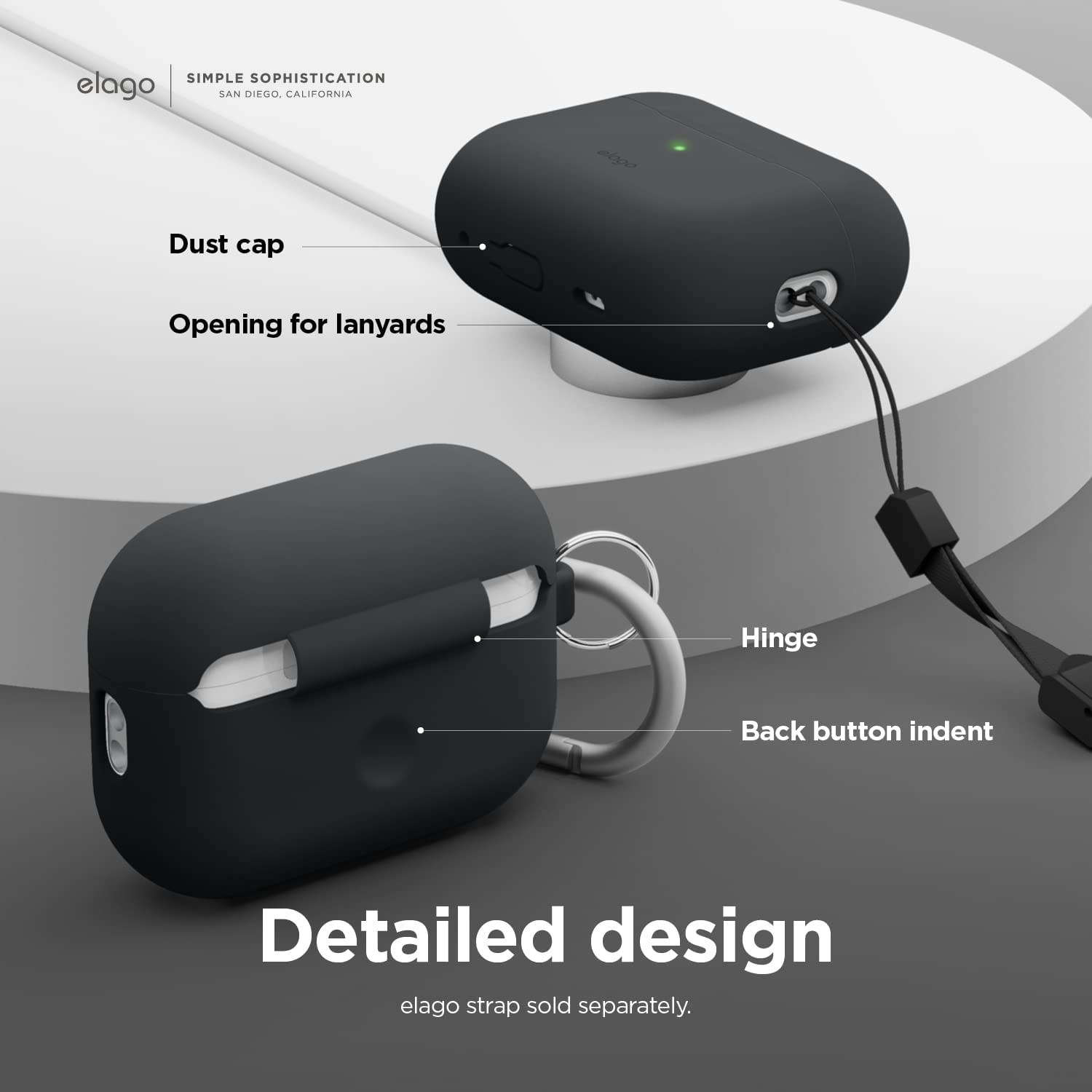 Elago AirPods Pro 1&2 Silicone Hang Case - Black