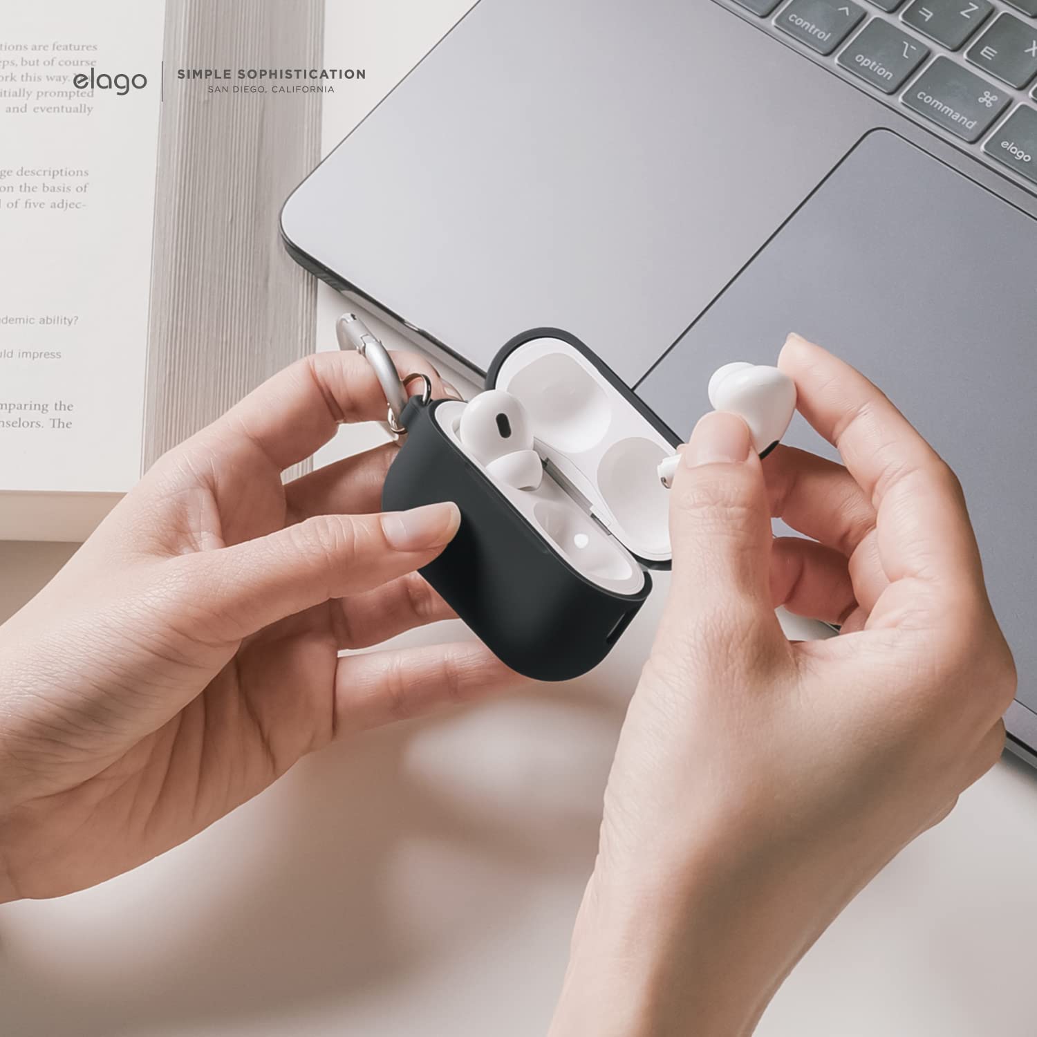 Elago AirPods Pro 1&2 Silicone Hang Case - Black