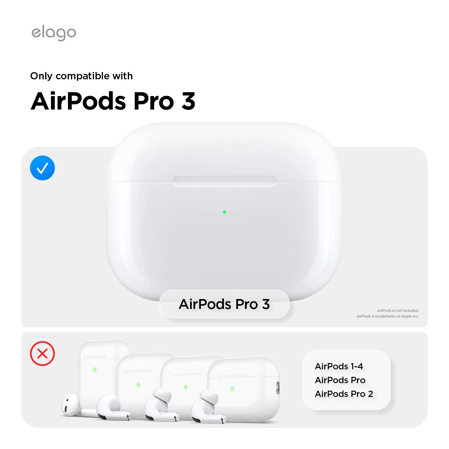 Elago AirPods Pro 3 AW5 Case - Light Gray