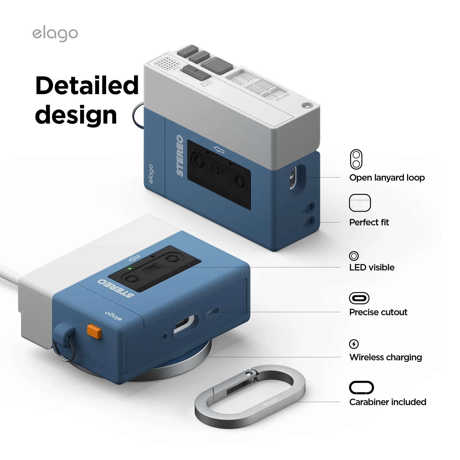 Elago AirPods Pro 3 Cassette Player Hang Case - Blue