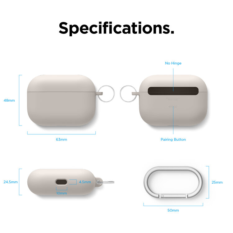 Elago AirPods Pro Liquid Hybrid Hang Case - Stone