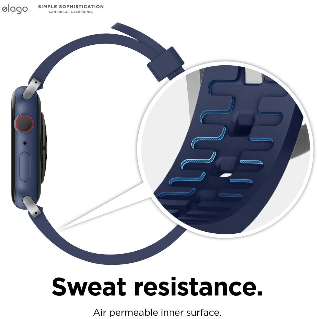 Elago Apple Watch 45/44/42mm/Ultra Premium Fluoro Rubber Strap - Indigo