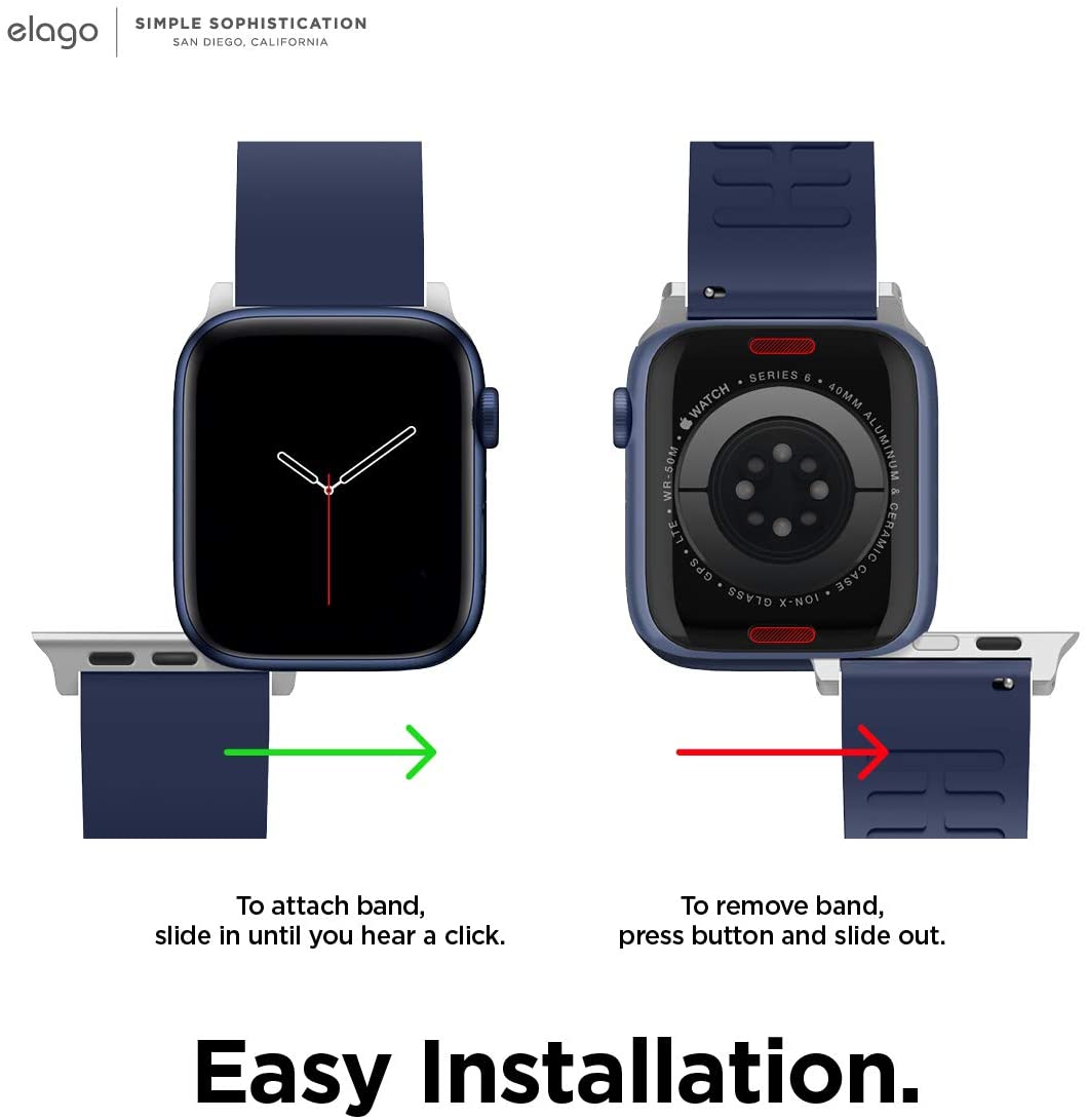 Elago Apple Watch 45/44/42mm/Ultra Premium Fluoro Rubber Strap - Indigo