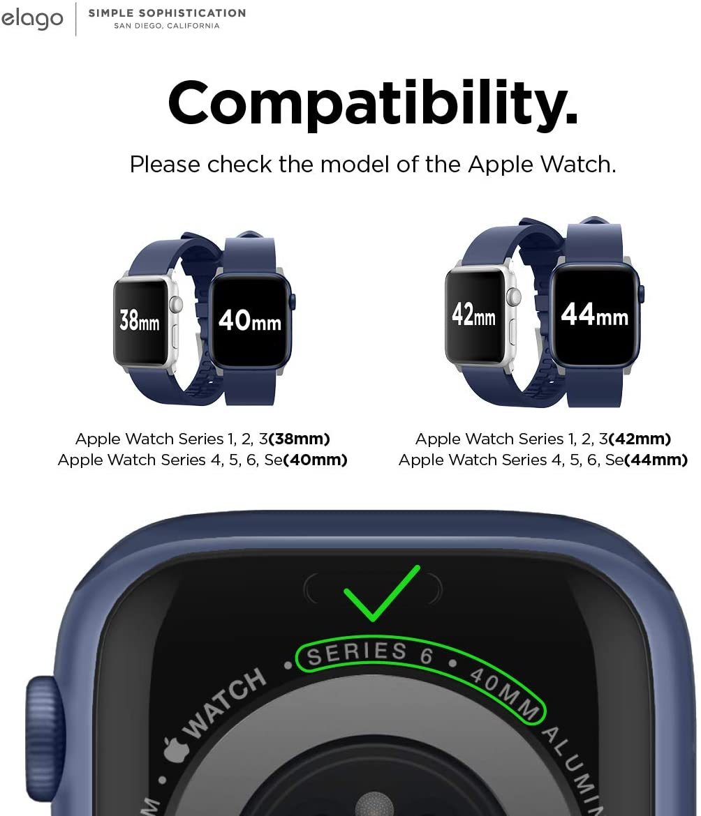 Elago Apple Watch 45/44/42mm/Ultra Premium Fluoro Rubber Strap - Indigo