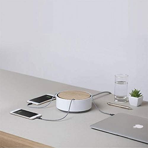 Native Union Multi-Device Charging with Touch Sensor and Light Eclipse 3 Port USB Charger with Cable Management (White and Wood)