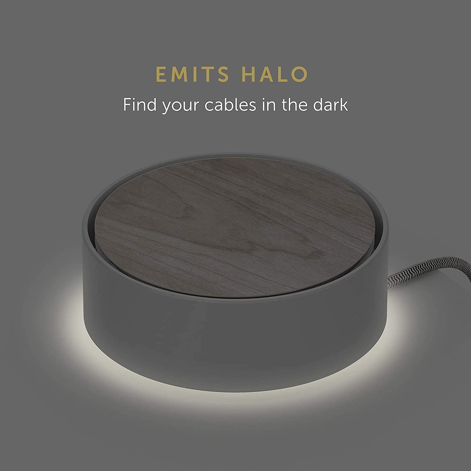 Native Union Multi-Device Charging with Touch Sensor and Light Eclipse 3 Port USB Charger with Cable Management (White and Wood)
