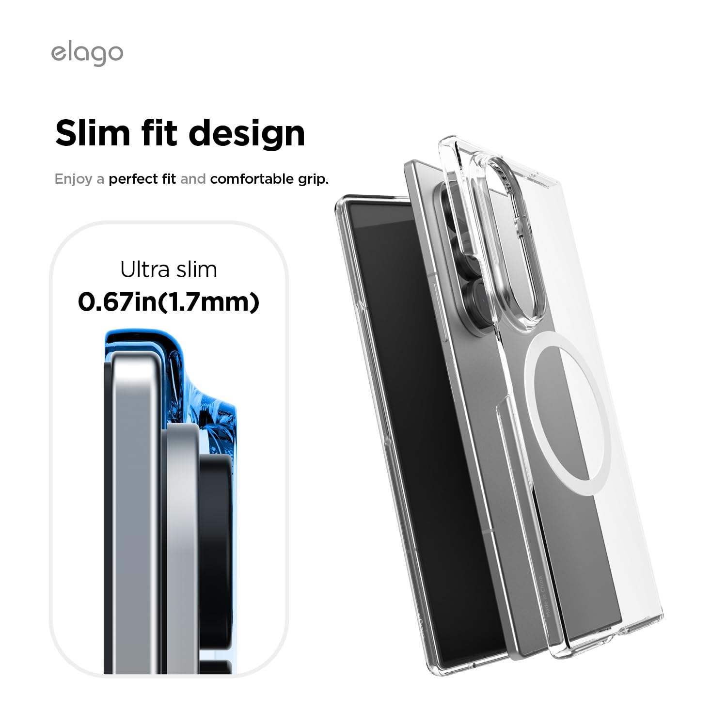 Elago Magnetic Clear Case Compatible with Samsung Galaxy Z Fold 7 Case