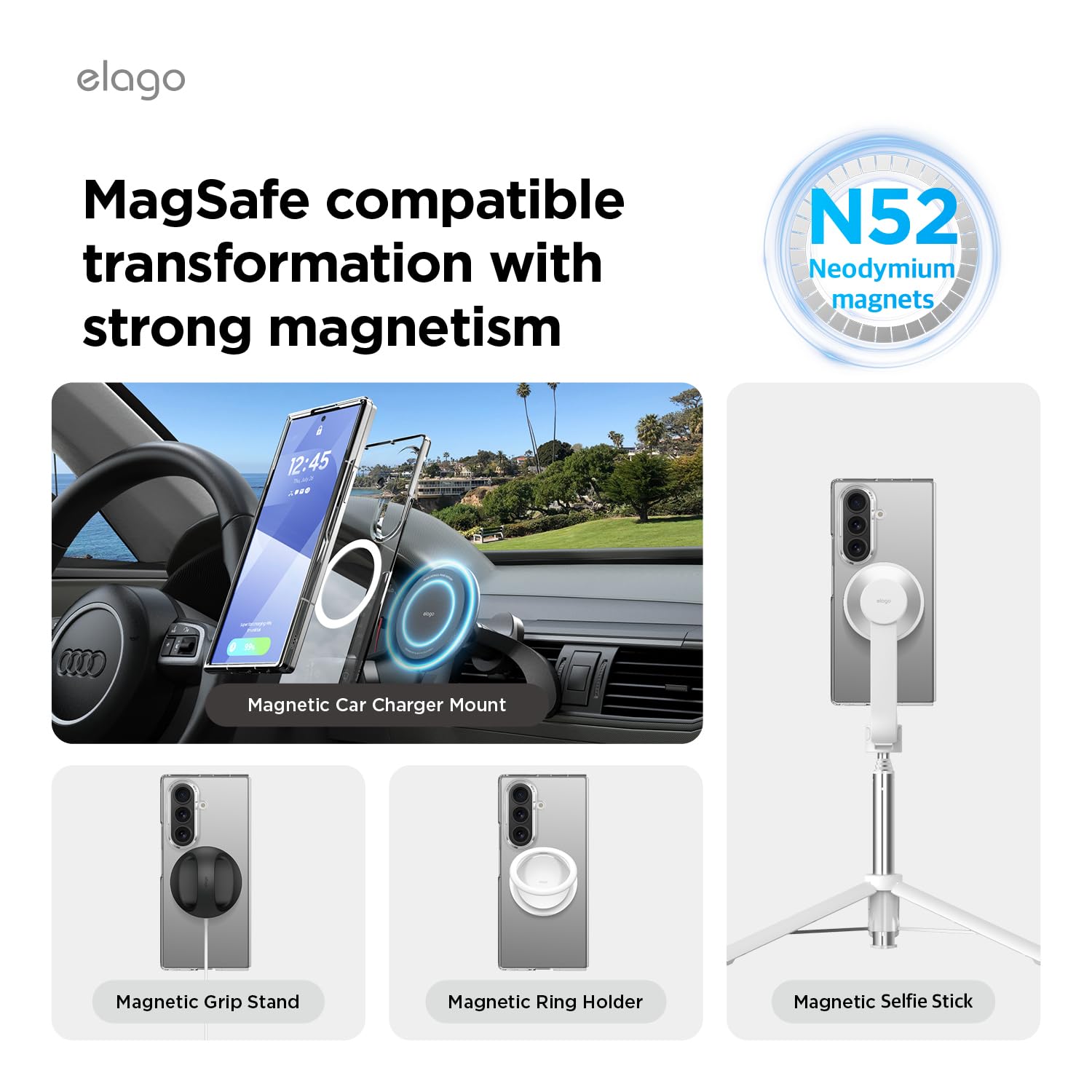 Elago Magnetic Clear Case Compatible with Samsung Galaxy Z Fold 7 Case