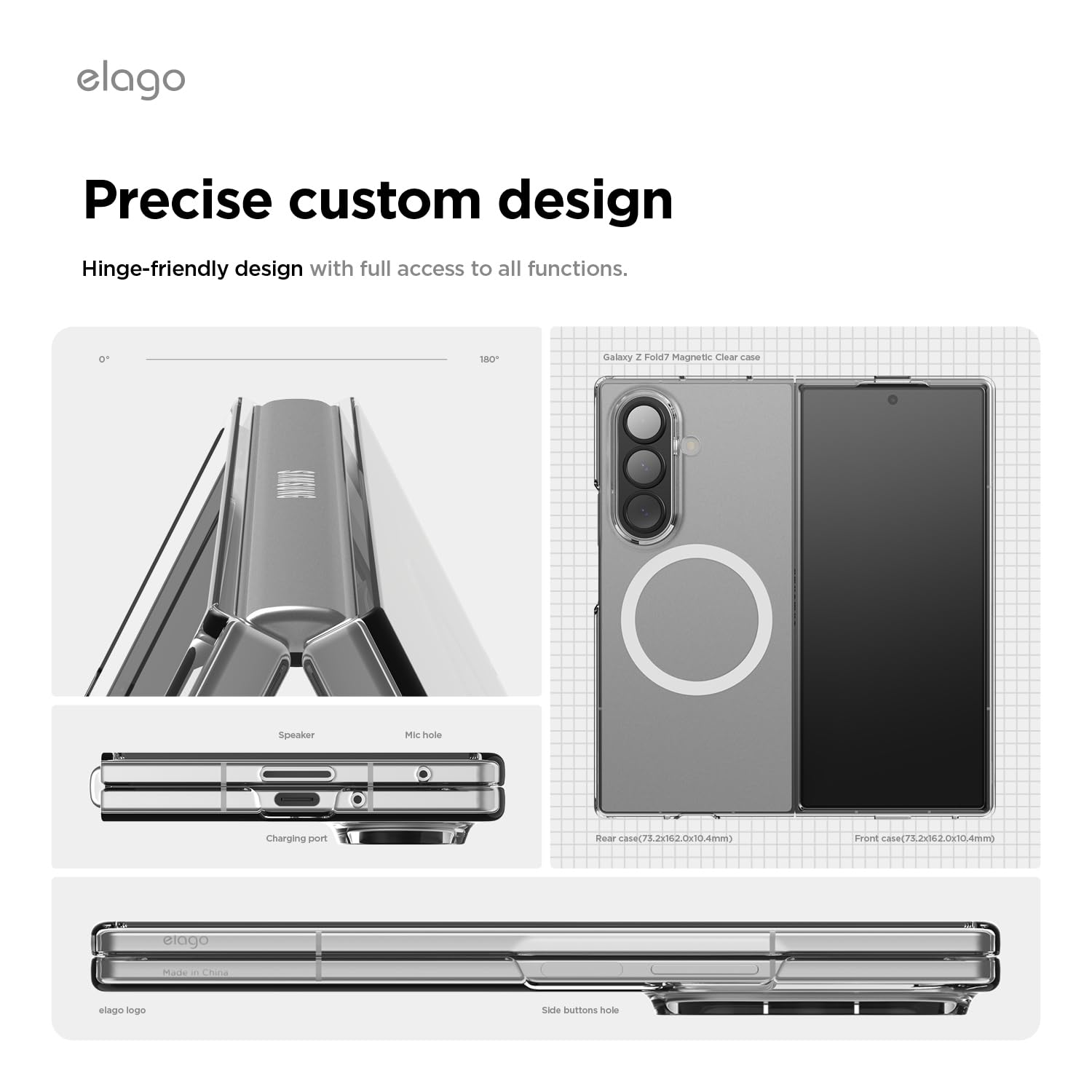 Elago Magnetic Clear Case Compatible with Samsung Galaxy Z Fold 7 Case