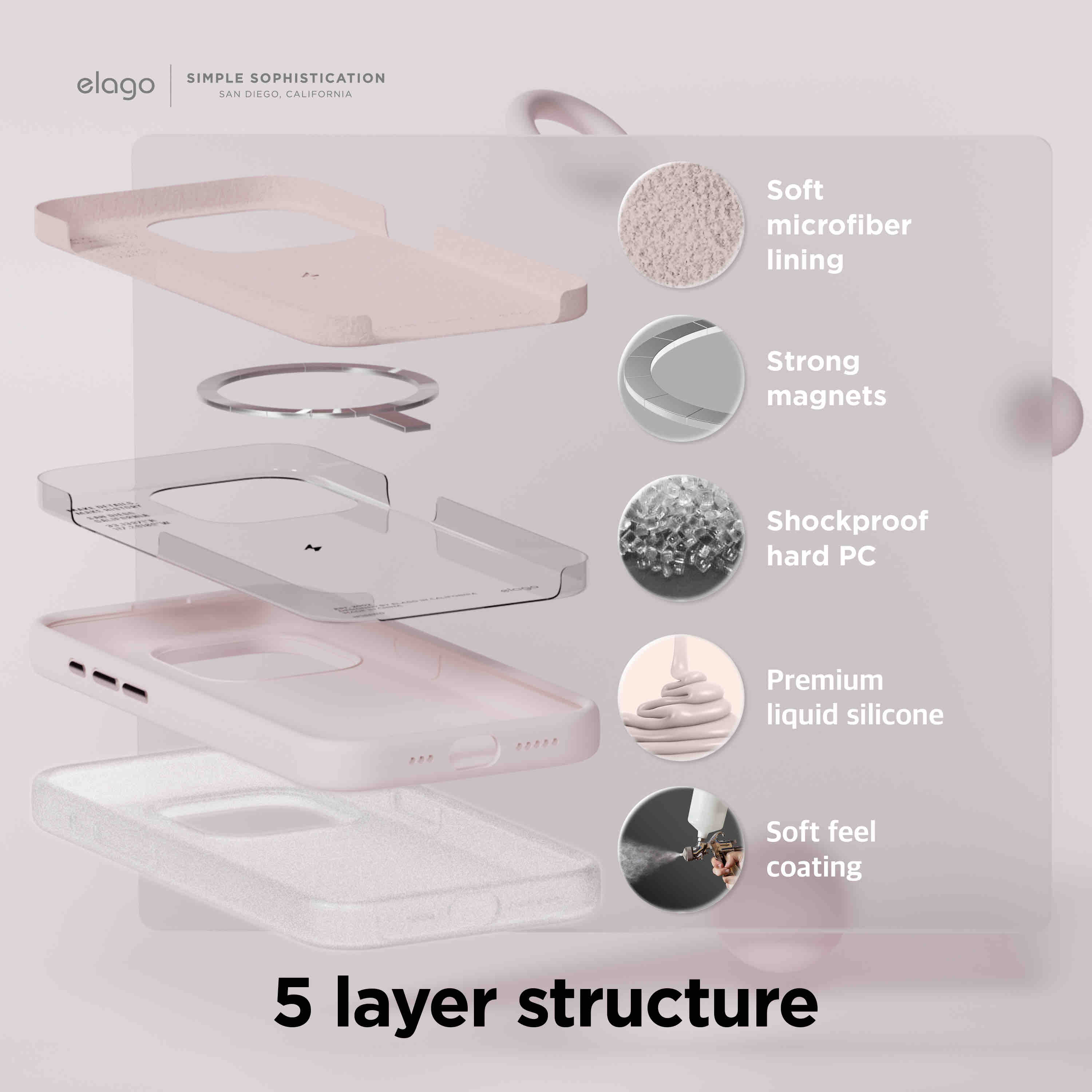 Elago iPhone 15 Pro Max Magsafe Silicone Case - Lovely Pink