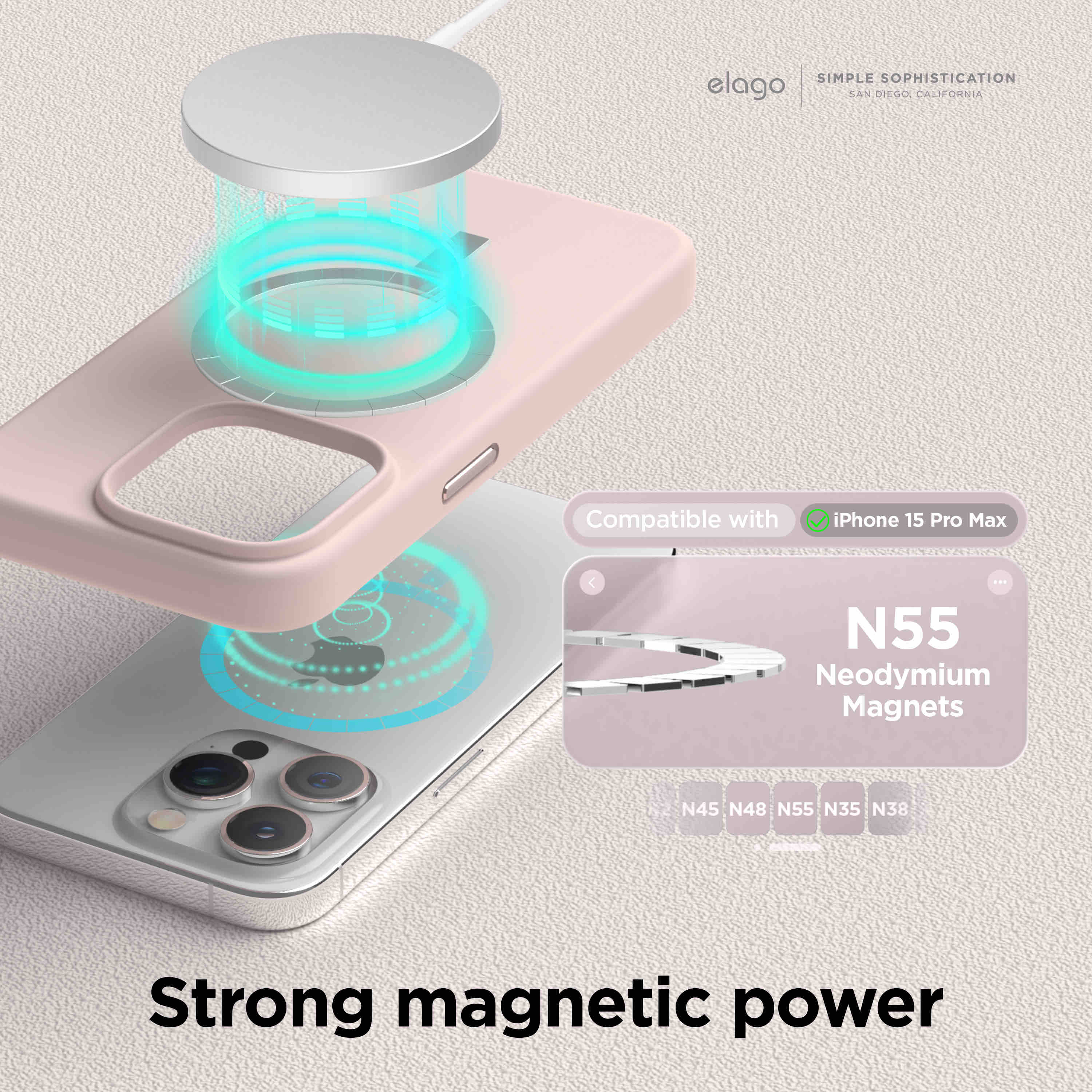 Elago iPhone 15 Pro Max Magsafe Silicone Case - Lovely Pink