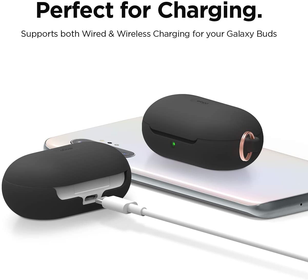 Elago Galaxy Buds/Buds Plus Silicone Hang Case - Black