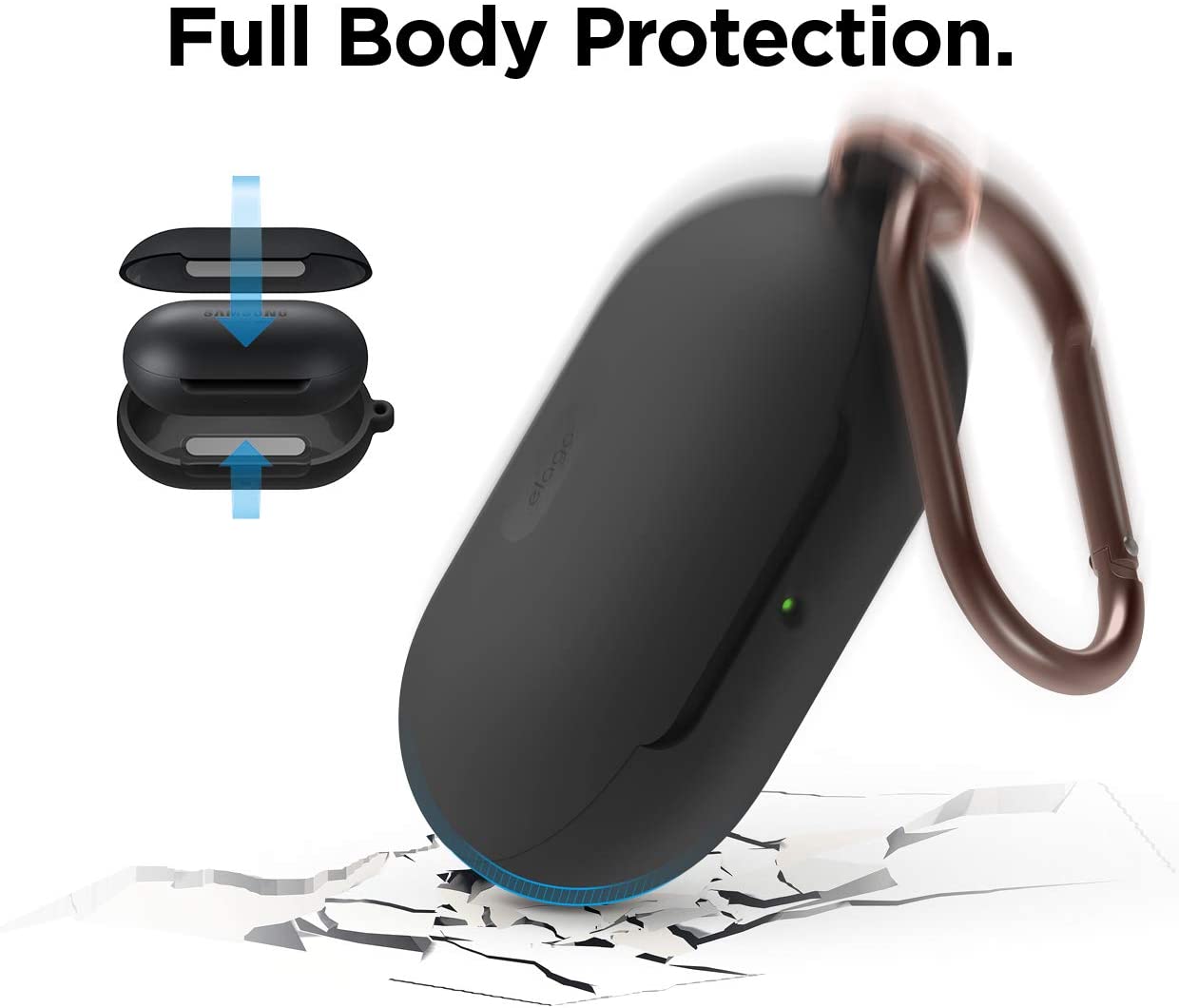 Elago Galaxy Buds/Buds Plus Silicone Hang Case - Black