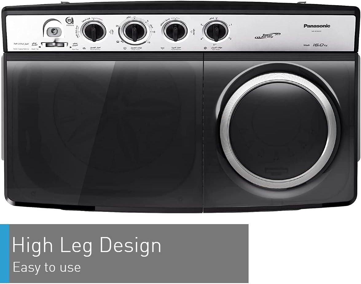 Panasonic Twin Tub Washing Machine 16KG,13KG,Abaya Wash - Silver