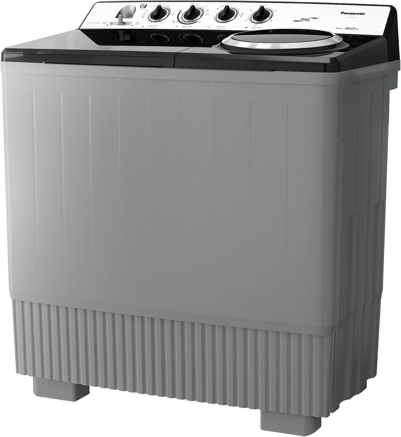 Panasonic Twin Tub Washing Machine 16KG,13KG,Abaya Wash - Silver