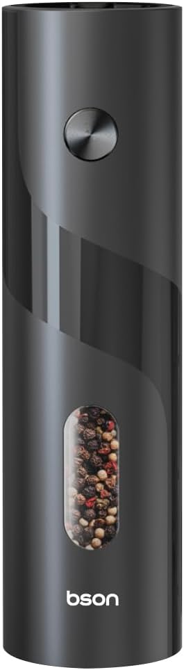 BSON High-Power Electric Pepper & Spice Grinder, 25W with LED Light and 110ml Capacity