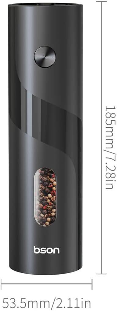 BSON High-Power Electric Pepper & Spice Grinder, 25W with LED Light and 110ml Capacity