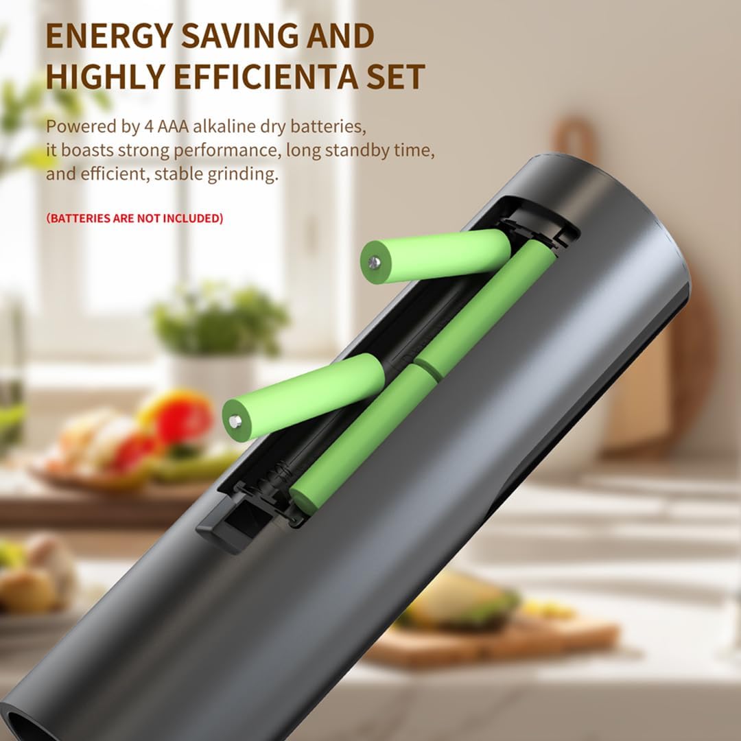 BSON High-Power Electric Pepper & Spice Grinder, 25W with LED Light and 110ml Capacity