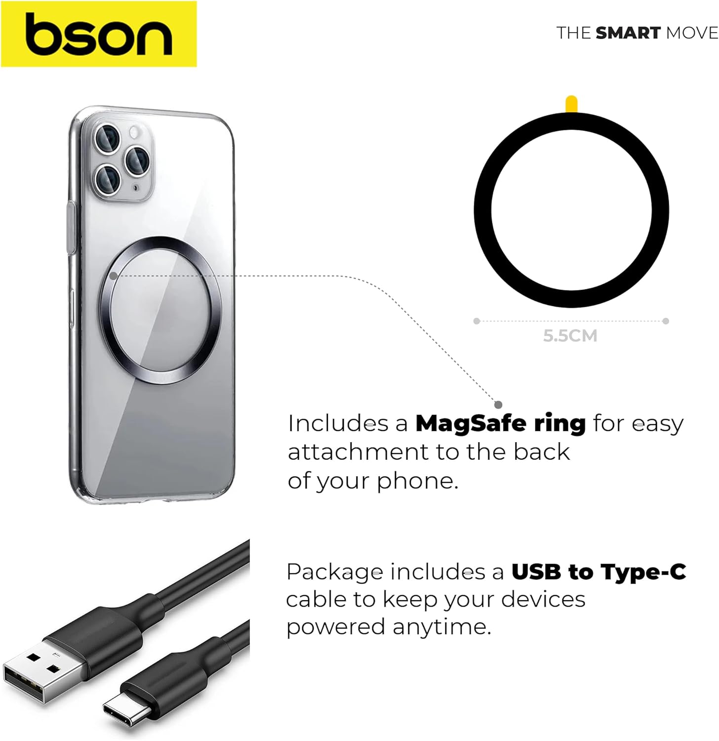 BSON Wireless 15W LED Phone Holder