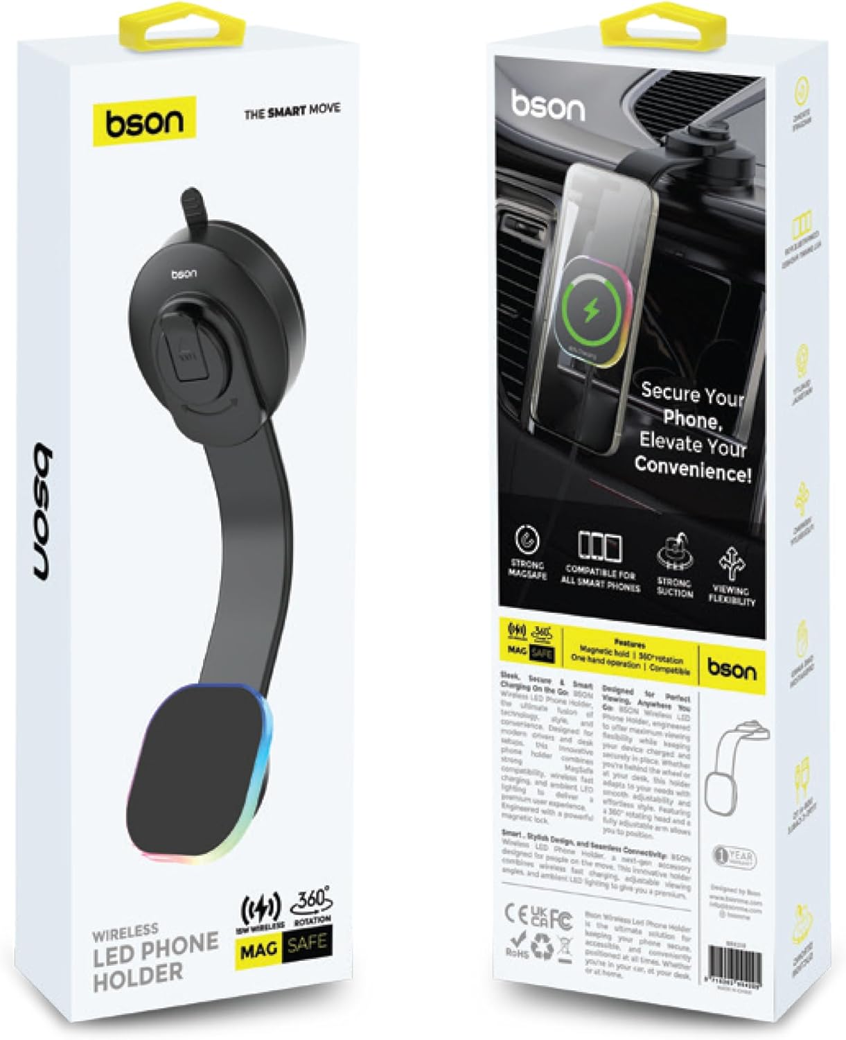 BSON Wireless 15W LED Phone Holder