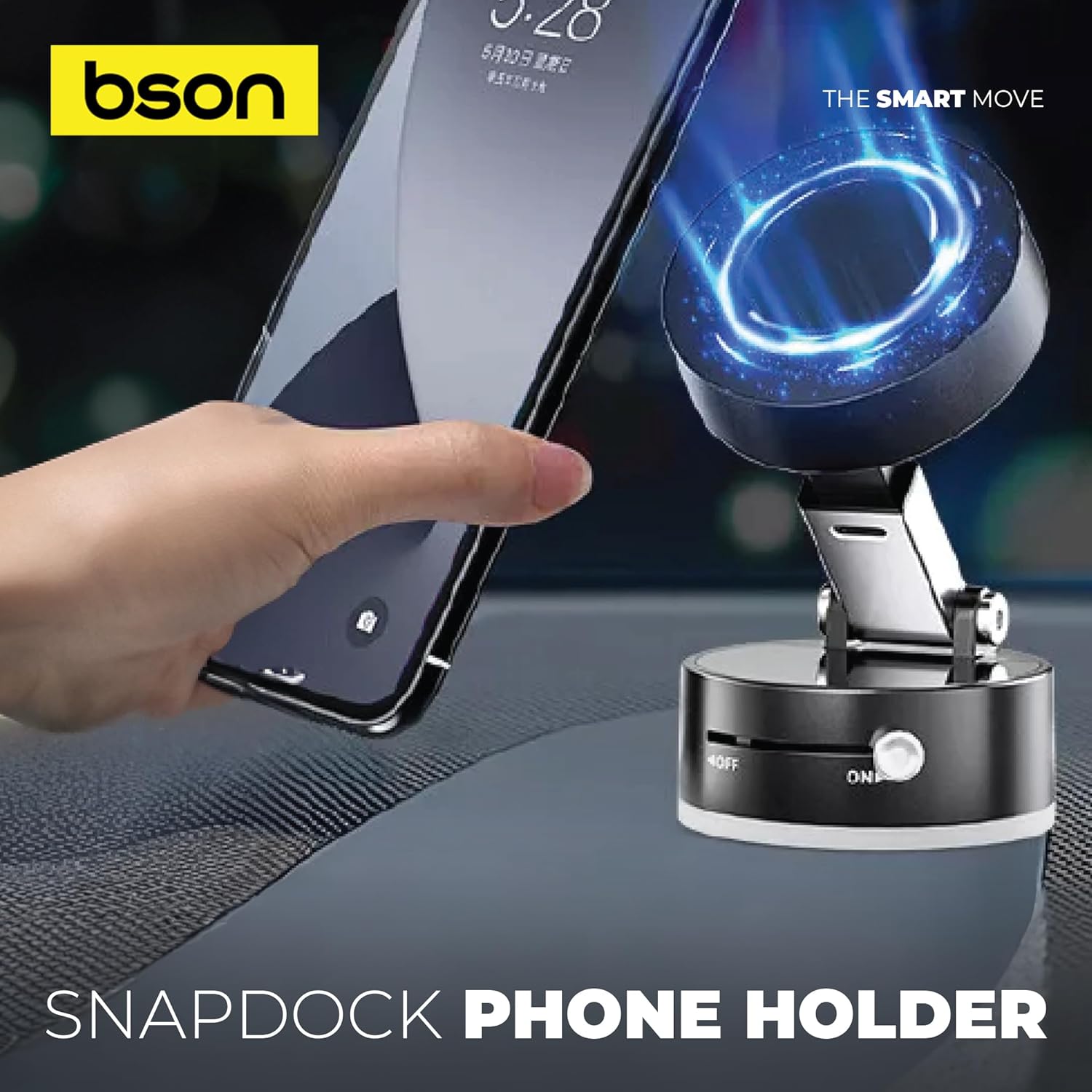 BSON SnapDock 360&deg; Magnetic Phone Holder with One-Hand Operation