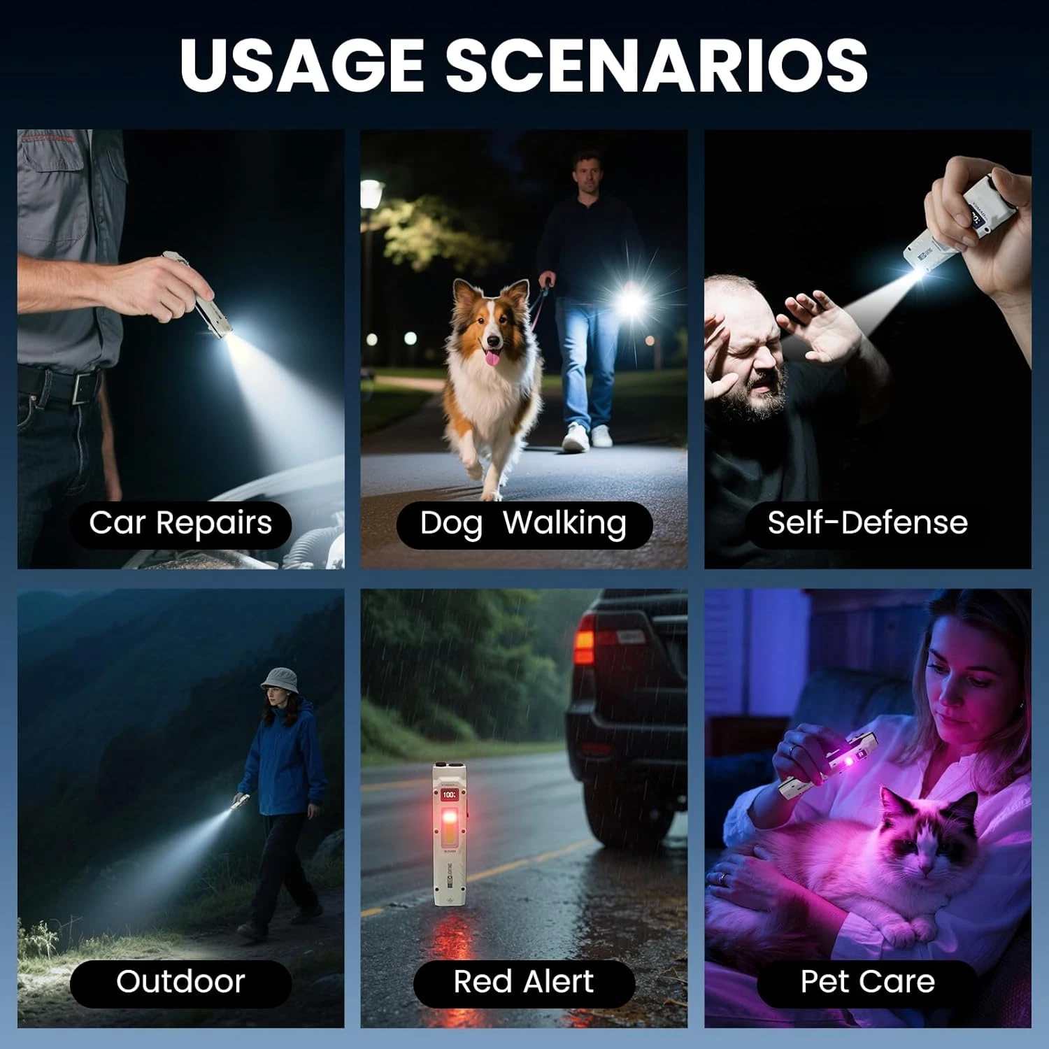 Flat Flashlights Rechargeable Small Tactical Flashlight with Clip, Stainless Steel