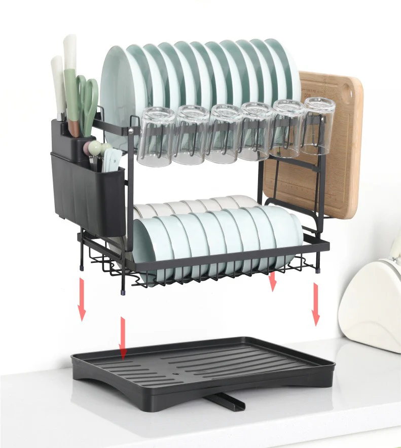 2 Tier Folding Dish Drying Rack