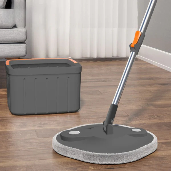 Clean Water Spin Mop With Bucket - Grey