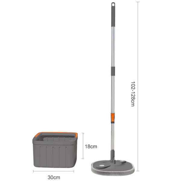 Clean Water Spin Mop With Bucket - Grey