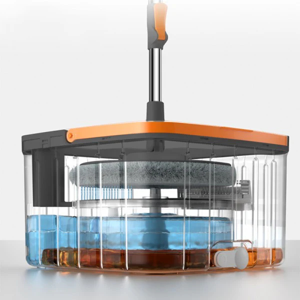 Clean Water Spin Mop With Bucket - Grey