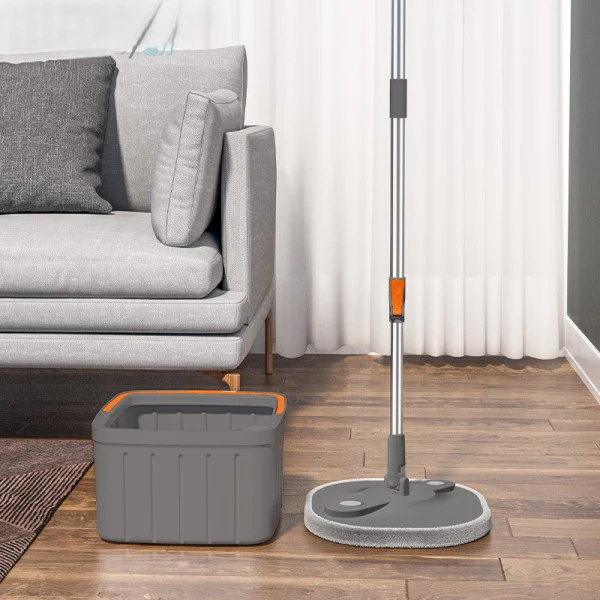 Clean Water Spin Mop With Bucket - Grey