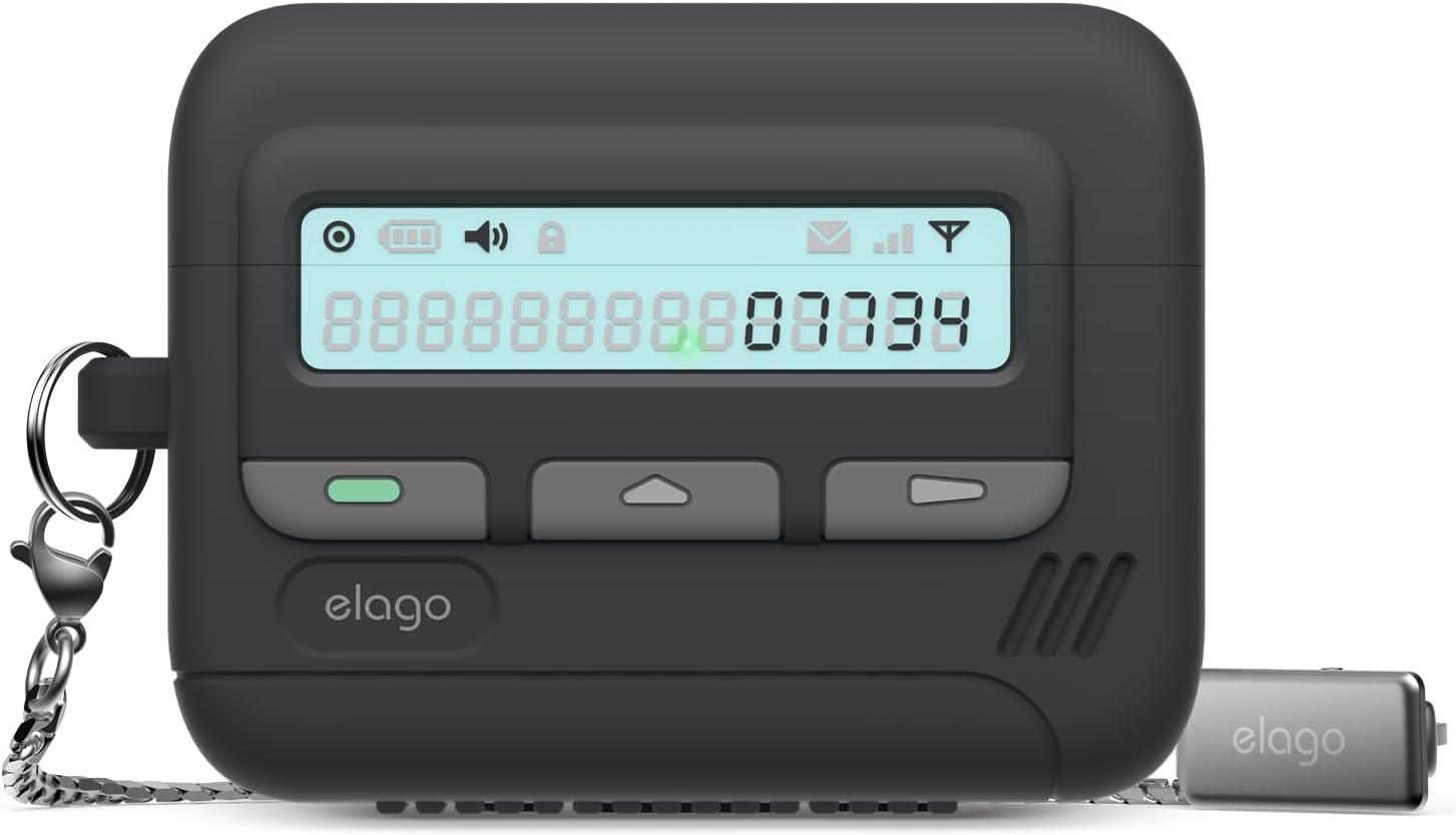 Elago Pager Case For AirPods Pro 3 Case Cover, Black - Chain Strap Included
