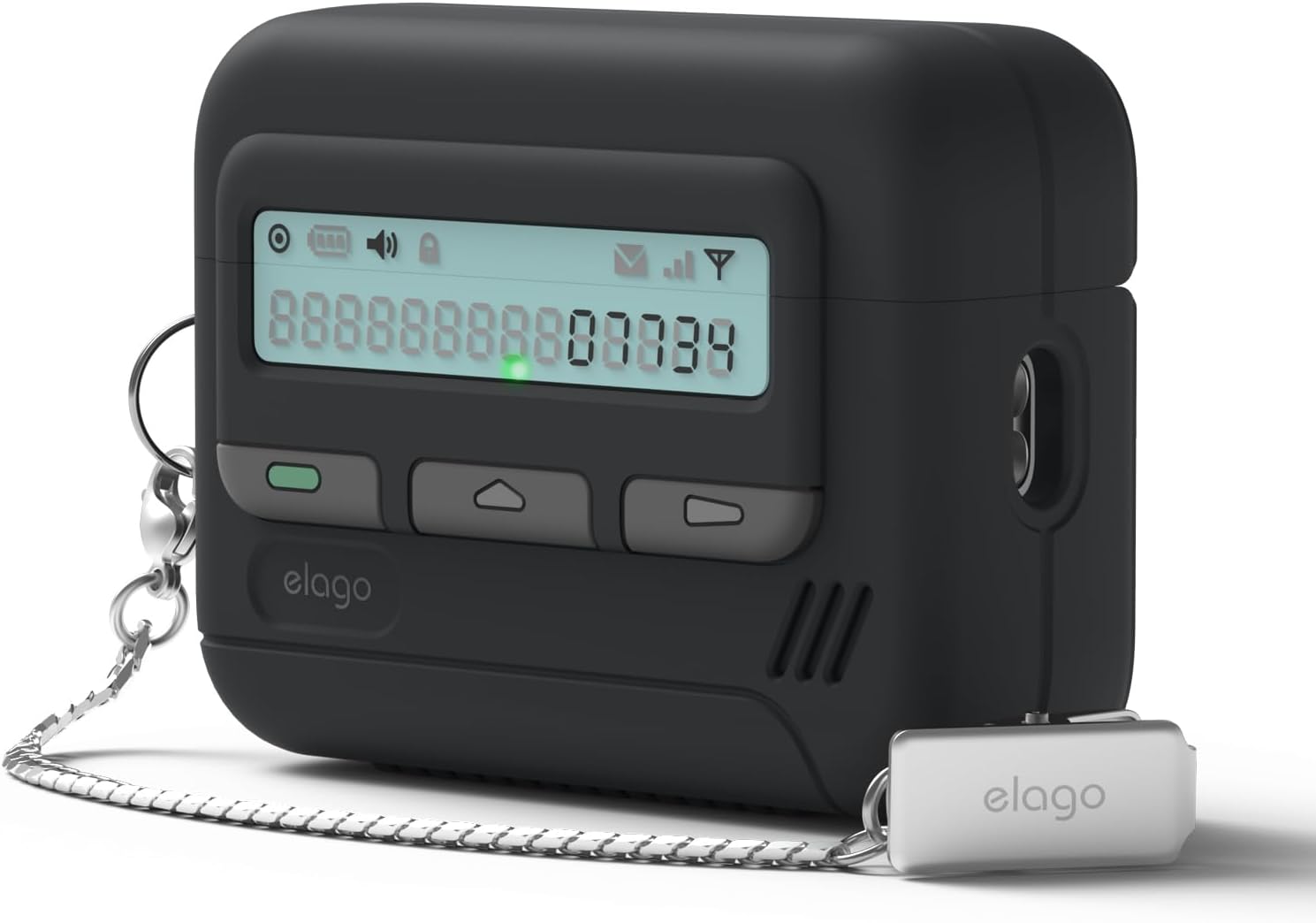 Elago Pager Case For AirPods Pro 3 Case Cover, Black - Chain Strap Included