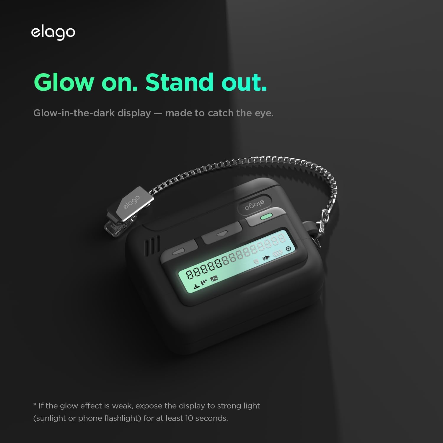 Elago Pager Case For AirPods Pro 3 Case Cover, Black - Chain Strap Included