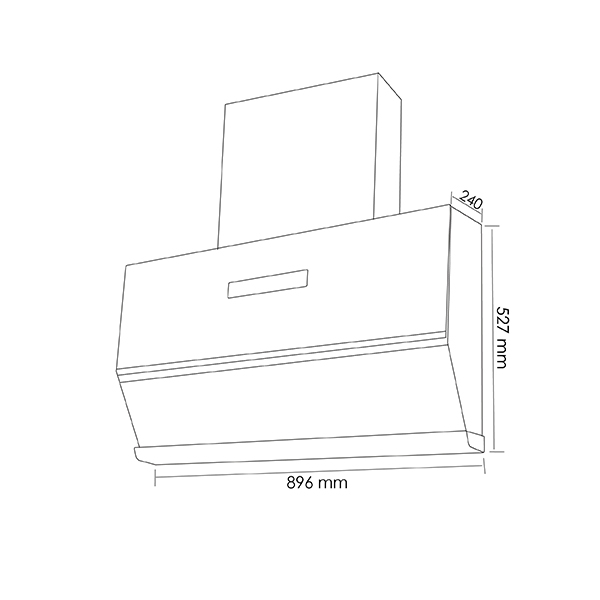 Startec Built-In Wall Mounted Hood 90cm, Black - CXW-250-B606X
